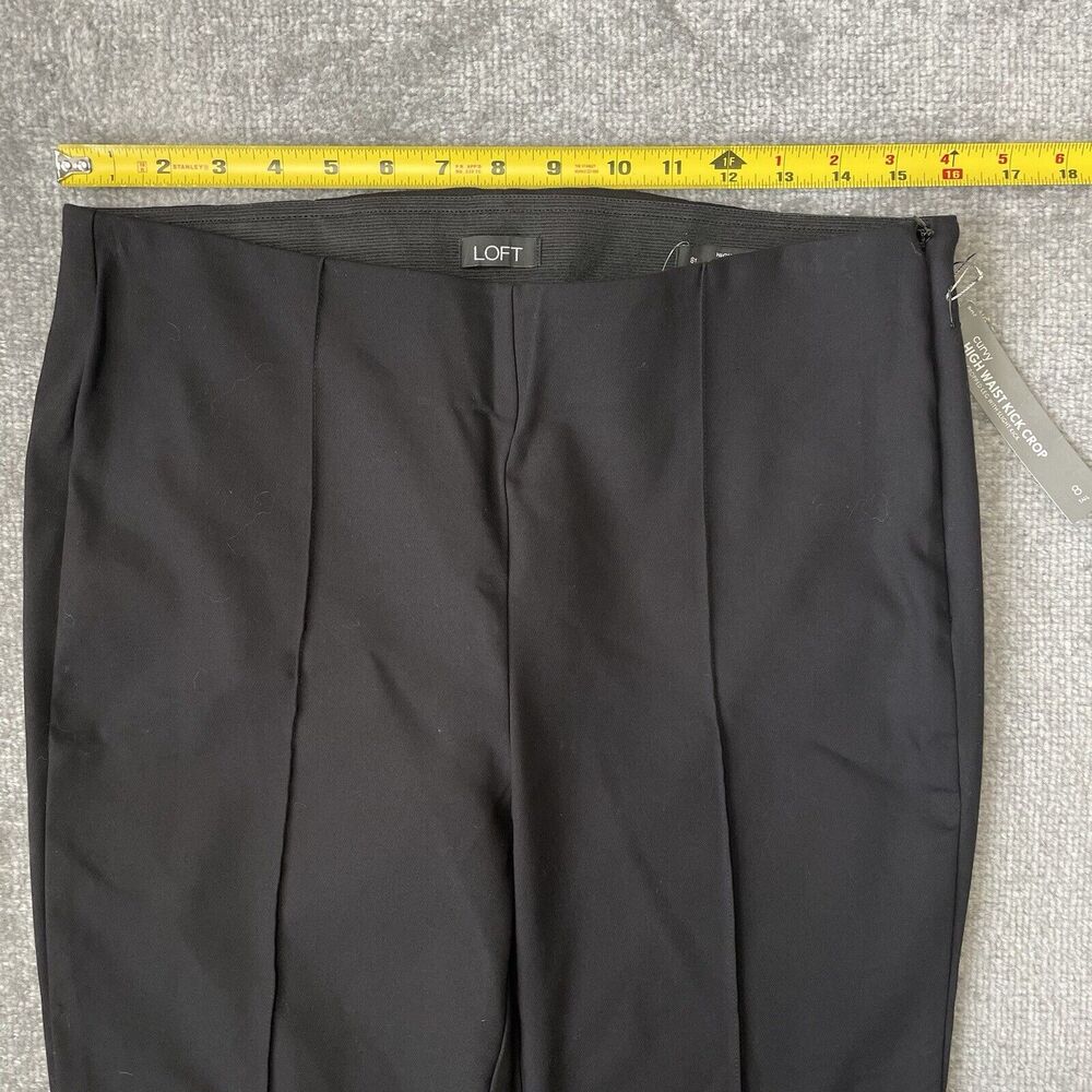 Loft Pants Womens 8 Tall Black Curvy Kick Crop Stretch Side Zip Slacks NEW - Picture 9 of 12